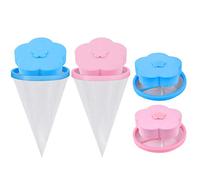 Sac de maille flottant anti-peluche pour lave-linge Ansblue, attrape-charpie pour laveuse, pochette pour filtre à cheveux, attrape-cheveux pour laveuse, portable réutilisable - 2PCS / Bleu & Rose