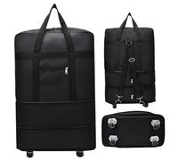 Sac de Majuscule Moyen de 24 Pouces avec Roues Sac Bouchons Pliables pour Voyager avec Manche bandoulière Oxford Tissu imperméable Roulant pour Les Maisons en déménagement d'enregistrement