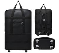 Sac de Majuscule Moyen de 24 Pouces avec Roues Sac Bouchons Pliables pour Voyager avec Manche bandoulière Oxford Tissu imperméable Roulant pour Les Maisons en déménagement d'enregistrement