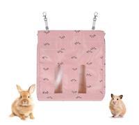 Sac de Mangeoire a Foin pour Lapin,Mangeoire a Foin Suspendue en Polyester avec 2 Crochets,Pliable pour Chinchillas,Hamsters,Lapins,Cochons d'Inde,Petits Animaux