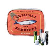 Sac De Maquillage - 6,1 x 4,33 x 1,77 Pouces Étui De Voyage Pour Sardines En Boîte, Design Créatif Et De Poisson En Boîte, Sac De Toilette Esthétique Pour Fard à Paupières, Produits De Soins, orange