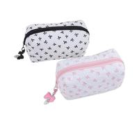 Sac de Maquillage à - 7,48 Pouces Grand Set de cosmétique de Voyage pour Les Femmes, 2 pièces à Fermeture éclair Lisse avec Design esthétique, Pochette d'organisateur pour Filles