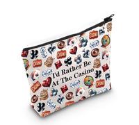 Sac de maquillage avec fermeture éclair « I'd Rather Be at The Casino », Sac casino