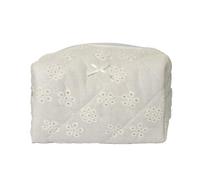 Sac de maquillage brodé - sac de maquillage personnalisé | Contrôle de toilette de voyage portable | Organisateur de rangement cosmétique polyvalent pour rouge à lèvres de bijoux, étui élégant, Lace