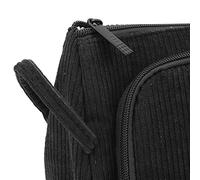 Sac de Maquillage cosmétique de Grande capacité pour Les Filles Voyage en Velours côtelé (Black)