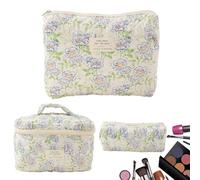 Sac De Maquillage De Fleurs - Pochette Cosmétique Esthétique, Ensemble De Trousses Fleuris | Organisateur De Maquillage Utilisé Lors De Voyages, Séjours À L’Hôtel Ou Quotidiennement Pour Ranger Produi