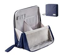 Sac De Maquillage De Voyage - Grand Porte-Astuces Pour Les Crayons Pour Femmes,Porte Cosmétique Portable Imperméable Organisation Pour Accessoires De Salle De Bains Féminins, bleu marine