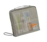 Sac de Maquillage Debout - Portable Avec Poignée Haute Capacité - Sac Cosmétique Avec Fermeture À Glissière Pour Femmes Et Filles Pour Pinceaux Miroir Salle De Bain Beauté, gris, riferimento alla