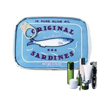 Sac de Maquillage des Sardines en Conserve | 6.1x4.33x1,77 Pouces Sac de Maquillage de Voyage | Sac cosmétique de Style Sardines en Conserve | Sac de Rangement esthétique drôle de Canned Sardine pour