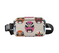 Sac de maquillage du visage unique de Pékin Opéra chinois pour petits hommes d'affaires, mini sac banane pour petits hommes d'affaires, avec sangle réglable, pour le cyclisme, la randonnée, la salle