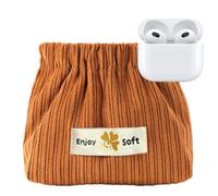 Sac De Maquillage En Velours Côtelé - Petite Pochette Douce, Étui D'organisation Portable, Ouverture Élastique, Sac De Rangement De Mode | Idéal Pour Épingles À Cheveux Bandons Bijoux Coton Tampons De
