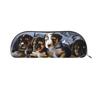 Sac de maquillage imprimé hockey sur glace pour femme, trousse de maquillage, sac de rangement de voyage, trousse de toilette, trousse à crayons, Chiots Husky Chiens, One Size