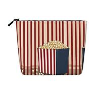 Sac de maquillage imprimé pop-corn - Trousse de toilette de voyage - Trousse de maquillage de voyage - Étui de rangement portable pour femme, Noir , Taille unique