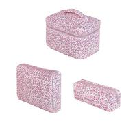 Sac de Maquillage matelassé de Voyage en Voyage de Voyage pour Femmes, Sac de Maquillage de Maquillage en Coton, boîtier de Toilette