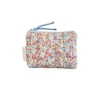 Sac de maquillage matelassé en coton pour pièces de monnaie - Joli imprimé - Poche à monnaie - Convient pour diverses occasions, Rouge