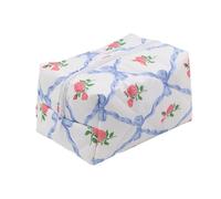 Sac de maquillage matelassé en coton, sac cosmétique matelassé floral - Sac de toilette portable pour voyager,Soupchage d'organisateur de toilette portable pour femmes filles, casse de rangement de ma