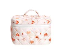 Sac de Maquillage matelassé Pochette Florale | Pochette de Maquillage Florale esthétique - Trousse à cosmétiques de Voyage, Organisateur de Rangement de Maquillage, Trousse Toilette matelassée Grande