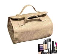 Sac de maquillage portable - Sac de maquillage de voyage, sac de maquillage portable, sac à cosmétiques léger - Sac à cosmétiques portable imperméable pour femme, brun clair, Voir la description, Voir
