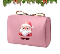 Sac de Maquillage,Sac à Main Père Noël | Organisateur de Maquillage Imperméable Noël | pour Femmes Filles Voyage Vacances Rouge à Lèvres Cosmétiques Miroirs, Rose, riferimento Alla descrizione
