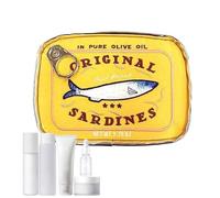 Sac de maquillage - Stuc de maquillage de sardines en conserve Durabble | Sac d'escroquerie de poisson pour chat | Sac de poisson en boîte mignon créatif | Sacs de toilette pour femmes Sagni, jaune