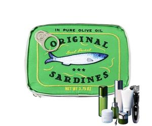 Sac de maquillage - Stuc de maquillage de sardines en conserve Durabble | Sac d'escroquerie de poisson pour chat | Sac de poisson en boîte mignon créatif | Sacs de toilette pour femmes Sagni, vert
