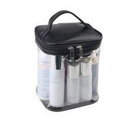 Sac de maquillage transparent de qualité supérieure avec poche intérieure, pochette de maquillage transparente pour voyage ou usage quotidien, sac de plage étanche pour crème solaire de la peau (noir)