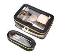 Sac de Maquillage Transparent, Sachet cosmétique Grande capacité, Organisateur Transparent, matériau résistant à l'eau, Conception légère, Parfait pour Les Voyages, d'affaires, Plage, Usage Quotidien