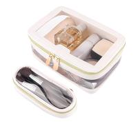Sac de Maquillage Transparent, Sachet cosmétique Grande capacité, Organisateur Transparent, matériau résistant à l'eau, Conception légère, Parfait pour Les Voyages, d'affaires, Plage, Usage Quotidien