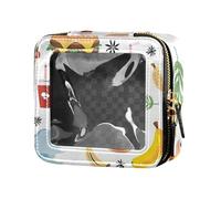 Sac de maquillage transparent simple pour animaux de malbouffe, sacs de voyage pour articles de toilette, sacs de rangement en cuir pour les voyages