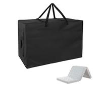 Sac de matelas pliable, 10,2 cm, sac de transport imperméable en tissu Oxford 420D pour matelas triple pliés (matelas non inclus) (138 x 33 x 66 cm)