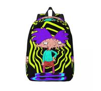 Sac de maternelle Hey Arnold en style Grime, sac à bandoulière robuste Hey Arnold pour école maternelle, sac à main de bonne qualité pour le lycée Noir