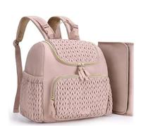 Sac de maternité léger de grande capacité, sac de voyage en plein air for enfants, sacs suspendus for poussette, sac à dos de maternité à la mode for femmes(Pink)