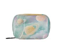 Sac de médecine de voyage en forme de planète en peluche colorée avec compartiments amovibles réutilisable pour sac à main
