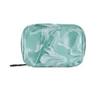 Sac de médecine esthétique menthe turquoise avec compartiments amovibles, organisateur à fermeture éclair réutilisable pour portefeuille