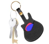 Sac de médiator de guitare | Support de médiator de guitare en cuir avec porte-clés - Pochette en cuir portable résistant à l'usure pour l'entretien des instruments, Noir , Refer to description