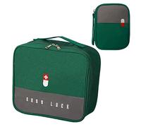 Sac de médicaments de grande capacité anshuke - Sac d'urgence médical vide imperméable - Sac de rangement de médicaments portable pour la maison, le bureau, les voyages, lot de 2 (Vert)