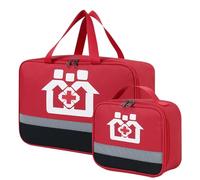 Lot de 2 sacs à médicaments - Sacs de premiers secours étanches - Grande capacité - Sac d'urgence médical vide - Pour l'école, les voyages, le camping, la randonnée (rouge), rouge, Moderne