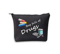 Sac de Médicaments et Maquillage - Trousse de Voyage Amusante Avec Fermeture Éclair - Rangement Pour Produits de Beauté et Pharmacie - Noir