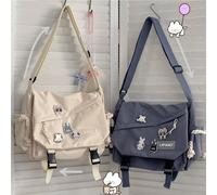 Sac de messager utilitaire rétro, sac à épaule de grande capacité, sac bandoulière en nylon pour étudiants, livré avec 4 épingles, articles de nouvelle vie pour étudiants, sac latéral essentiel pour h