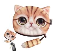 Sac De Monnaie De Dessins Animés - Portefeuille De Chats, Pochette Animale | Zip Mini Case, Organisateur D'accessoires, Stockage De Cartes, Porte-Tissu Doux, Sac À Main Argent Portable avec Accent De