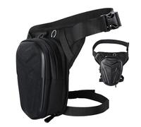 Sac de moto étanche - Sac de cuisse rigide - Sac tactique - Sac banane avec grande utilisation de la capacité avec sangle de jambe sécurisée pour conducteurs, cyclisme, randonnée, camping, voyage,