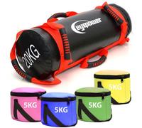 Sac de musculation 5-20kg - EYEPOWER - Sandbag Rouge - Poids réglable - 6 poignées
