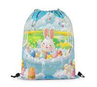 Sac De Natation Lapin De Dessin Animé Joyeuses S Pâques Œufs Notes De Musique Colorées Sac De Gym Randonnée Pochette Hommes pour Plein Toilette Camping