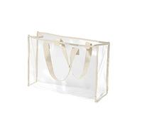Sac de Natation Portable Sac de Rangement Cosmétique Sac de Rangement Multifonctionnel Transparent Grande Capacité Sac de Plage Sac Fourre-Tout En Cuir, kaki, Taille unique