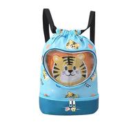 Sac de natation pour Dessin animé - Sac à dos en tissu Oxford léger avec cordon de serrage séparé sec et humide, rangement de chaussures avec deux compartiments, matériel en PVC durable |