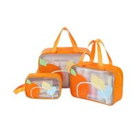 Sac de natation pour femme - Séparation humide et sèche - Sac de fitness étanche - Sac de toilette portable pour la plage, Orange, Set, Moderne