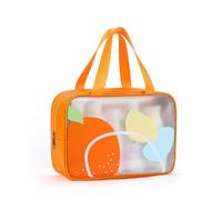 Sac de natation pour femme - Séparation humide et sèche - Sac de fitness étanche - Sac de toilette portable pour la plage, Orange, M, Moderne