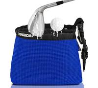 Sac de nettoyage pour club de golf et balle de golf - Nettoie les rainures du club, technologie imperméable et propre du visage, clip amovible, lavable en machine, extérieur reste sec (1, bleu)