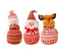 Sac de Noël - 3 Pièces Pochette de Rangement pour Poupée de Dessin Animé | Sachet À Bonbons De Noël | Pour Mariage Fête Anniversaire Bébé Arbre de Bonbons