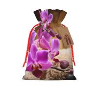 Sac de Noël avec cordon de serrage et étiquette en papier kraft Motif pierre zen 11,9 x 17,5 cm pour emballage de cadeaux d'Halloween